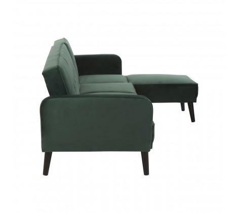 Serene 3 Seater Green Velvet Sofa Bed - Modern Home Interiors