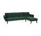 Serene 3 Seater Green Velvet Sofa Bed - Modern Home Interiors