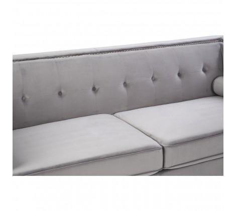 Felisa 3 Seat Grey Velvet Sofa - Modern Home Interiors