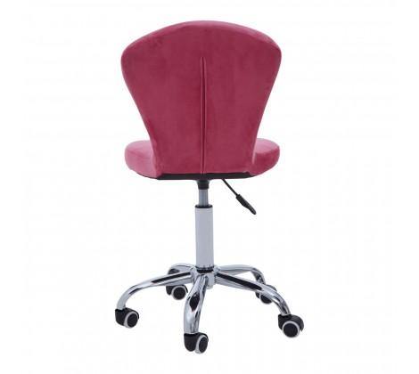 Rolling Home Office Chair - Pink Velvet - Modern Home Interiors