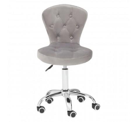 Rolling Home Office Chair - Grey Velvet - Modern Home Interiors