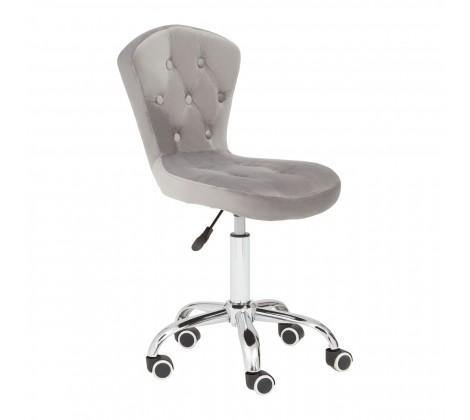 Rolling Home Office Chair - Grey Velvet - Modern Home Interiors