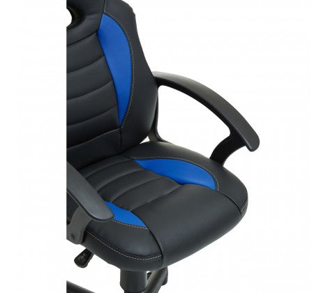 Black And Blue Pu Home Office/ Desk Chair - Modern Home Interiors