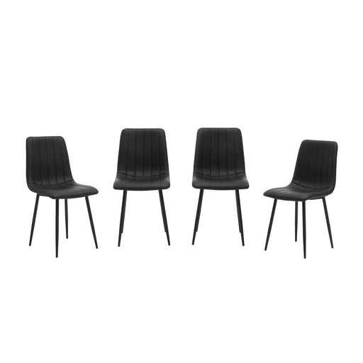 Tina Black PU Leather Dining Chairs - Set of 4 - Modern Home Interiors