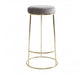 Manhattan Grey Velvet and Gold Tall Bar Stool - Modern Home Interiors