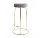 Manhattan Grey Velvet and Gold Tall Bar Stool - Modern Home Interiors