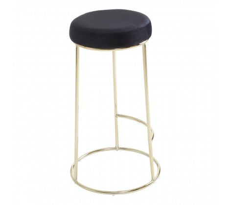 Manhattan Black Velvet Tall Bar Stool - Modern Home Interiors