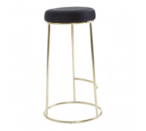 Manhattan Black Velvet Tall Bar Stool - Modern Home Interiors