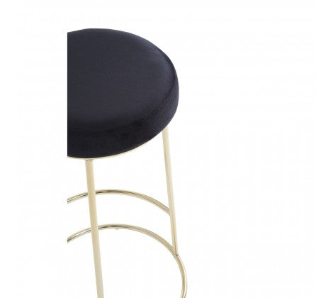 Manhattan Black Velvet Tall Bar Stool - Modern Home Interiors