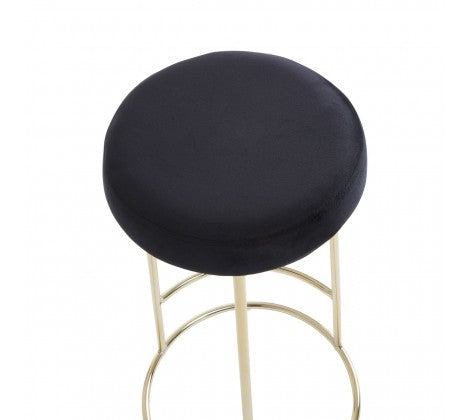 Manhattan Black Velvet Tall Bar Stool - Modern Home Interiors