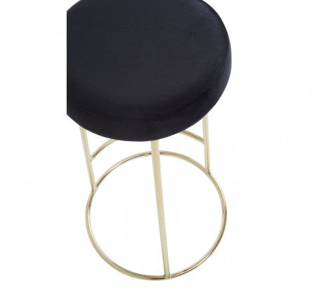 Manhattan Black Velvet Tall Bar Stool - Modern Home Interiors