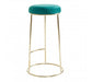 Manhattan Green Velvet and Gold Tall Bar Stool - Modern Home Interiors