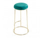 Manhattan Green Velvet and Gold Tall Bar Stool - Modern Home Interiors