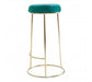 Manhattan Green Velvet and Gold Tall Bar Stool - Modern Home Interiors