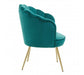 Ovala Emerald Green Velvet Scalloped Shell Chair - Modern Home Interiors