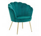 Ovala Emerald Green Velvet Scalloped Shell Chair - Modern Home Interiors