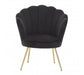 Ovala Black Velvet Scalloped Shell Chair - Modern Home Interiors