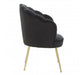 Ovala Black Velvet Scalloped Shell Chair - Modern Home Interiors