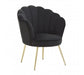 Ovala Black Velvet Scalloped Shell Chair - Modern Home Interiors