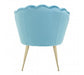 Ovala Aqua Blue Velvet Scalloped Shell Chair - Modern Home Interiors