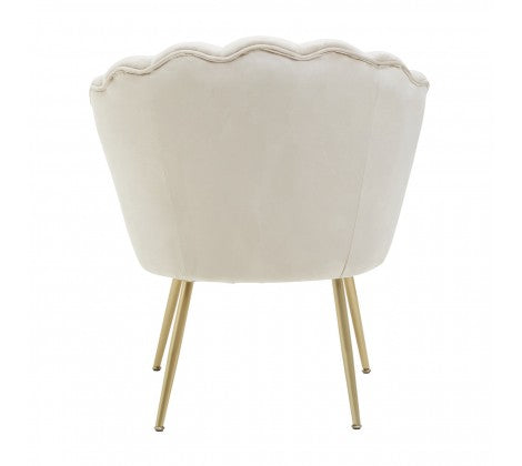 Ovala Mink Velvet Scalloped Shell Chair - Modern Home Interiors