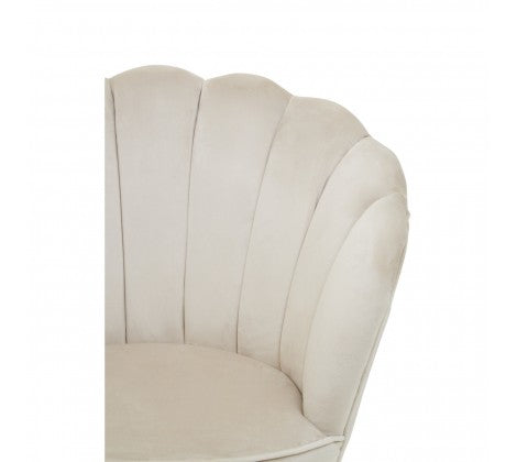 Ovala Mink Velvet Scalloped Shell Chair - Modern Home Interiors