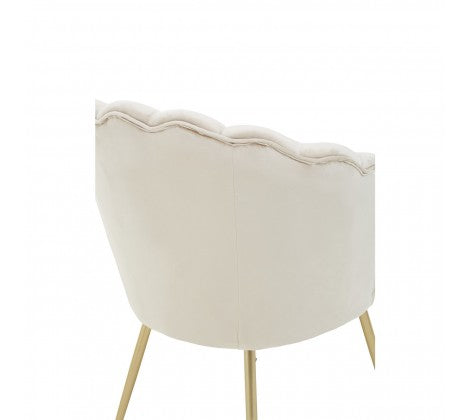 Ovala Mink Velvet Scalloped Shell Chair - Modern Home Interiors