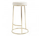 Manhattan Cream Velvet and Gold Tall Bar Stool - Modern Home Interiors