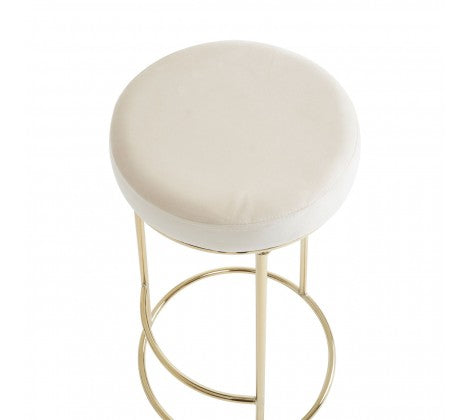 Manhattan Cream Velvet and Gold Tall Bar Stool - Modern Home Interiors