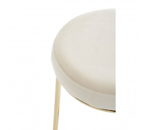 Manhattan Cream Velvet and Gold Tall Bar Stool - Modern Home Interiors