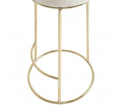 Manhattan Cream Velvet and Gold Tall Bar Stool - Modern Home Interiors