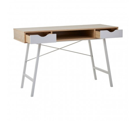 Bradbury Two Drawer Natural Oak Veneer Desk - Modern Home Interiors