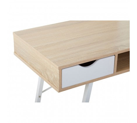 Bradbury Two Drawer Natural Oak Veneer Desk - Modern Home Interiors