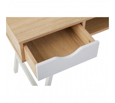 Bradbury Two Drawer Natural Oak Veneer Desk - Modern Home Interiors