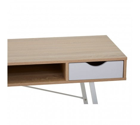 Bradbury Two Drawer Natural Oak Veneer Desk - Modern Home Interiors