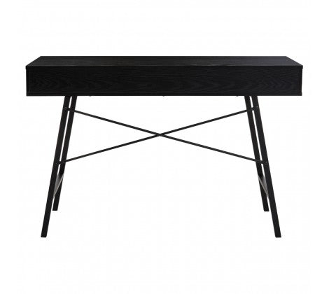 Bradbury Two Drawer Black Oak Veneer Desk - Modern Home Interiors