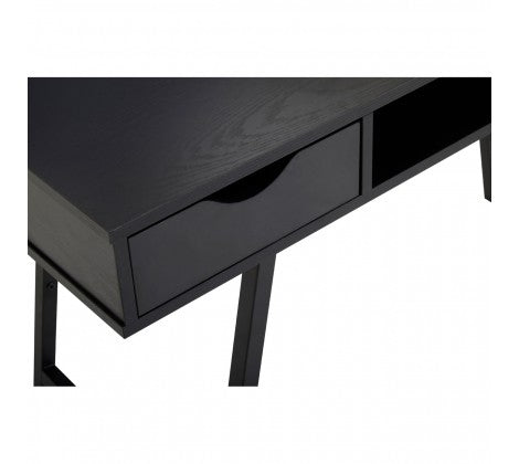 Bradbury Two Drawer Black Oak Veneer Desk - Modern Home Interiors