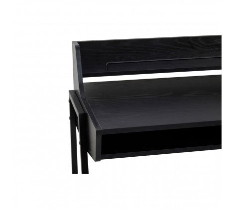 Bradbury Black Oak Veneer Desk - Modern Home Interiors