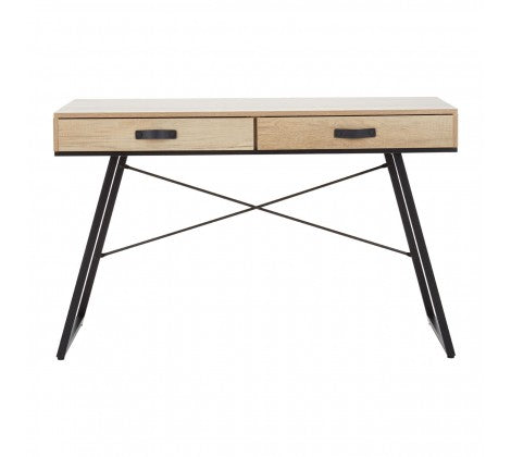 Bradbury Dark Oak Veneer Desk - Modern Home Interiors