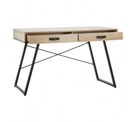 Bradbury Dark Oak Veneer Desk - Modern Home Interiors