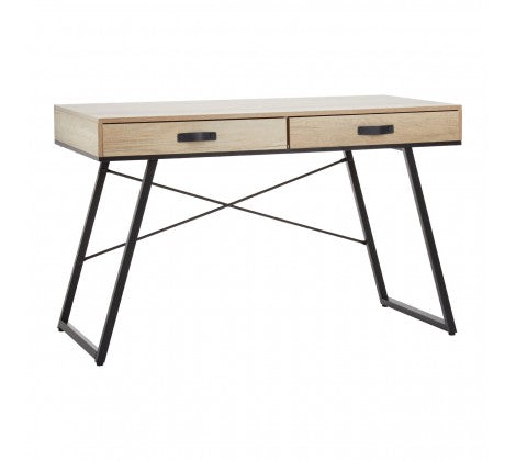 Bradbury Dark Oak Veneer Desk - Modern Home Interiors