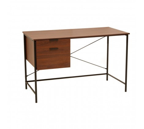 Bradbury Walnut Veneer Desk With Drawers - Modern Home Interiors