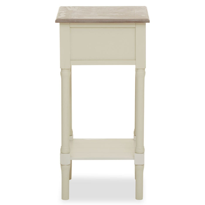 Two-Tone Pine Wood 1 Drawer Side Table