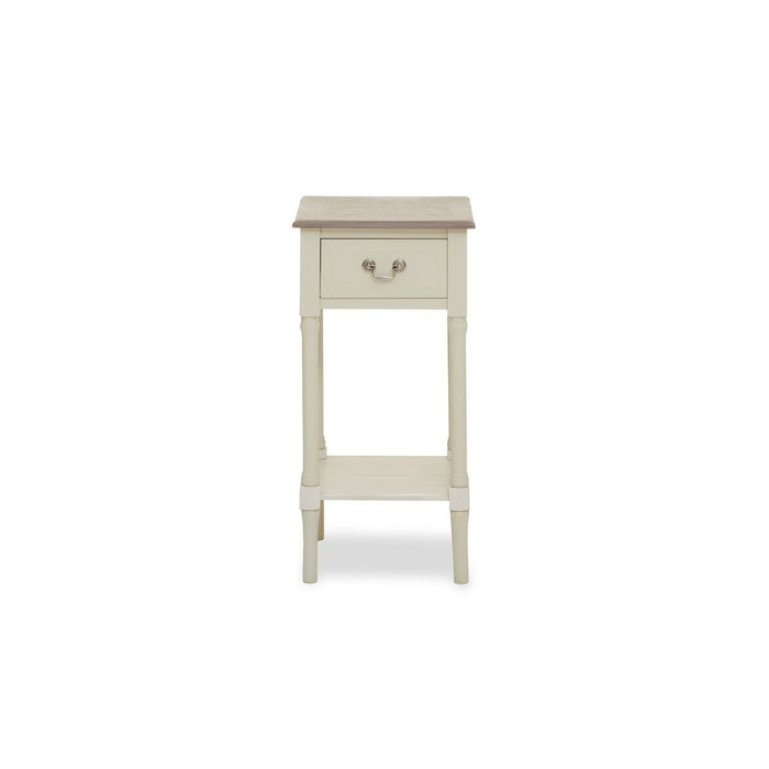 Two-Tone Pine Wood 1 Drawer Side Table