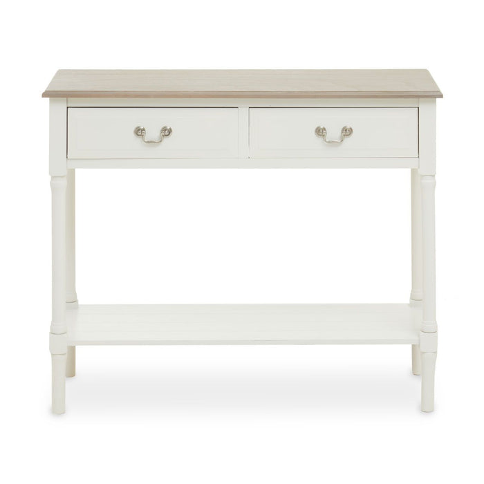 Two-Tone Pine Wood 2 Drawer Console Table