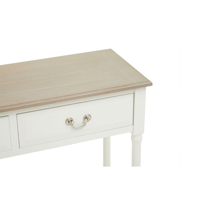 Two-Tone Pine Wood 2 Drawer Console Table