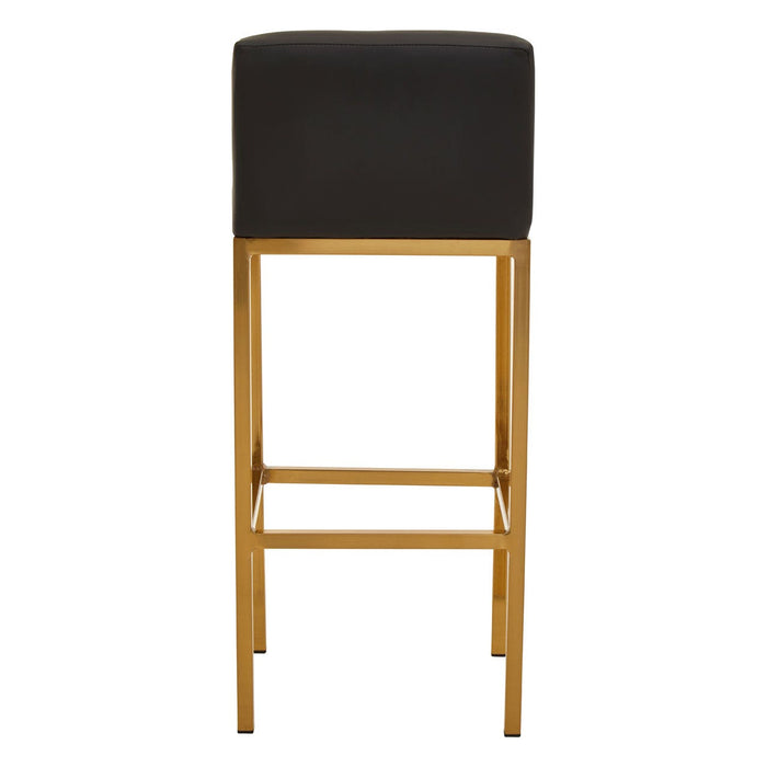 Baina Black PU and Gold Finish Bar Stool - Modern Home Interiors