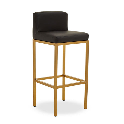 Baina Black PU and Gold Finish Bar Stool - Modern Home Interiors