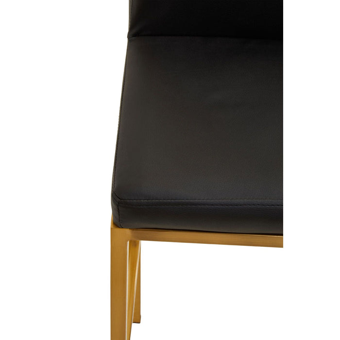 Baina Black PU and Gold Finish Bar Stool - Modern Home Interiors