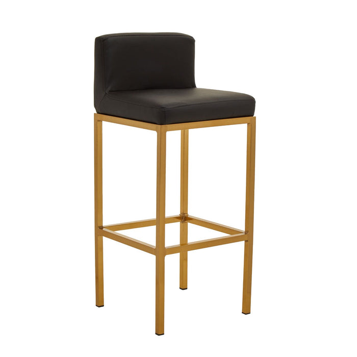 Baina Black PU and Gold Finish Bar Stool - Modern Home Interiors